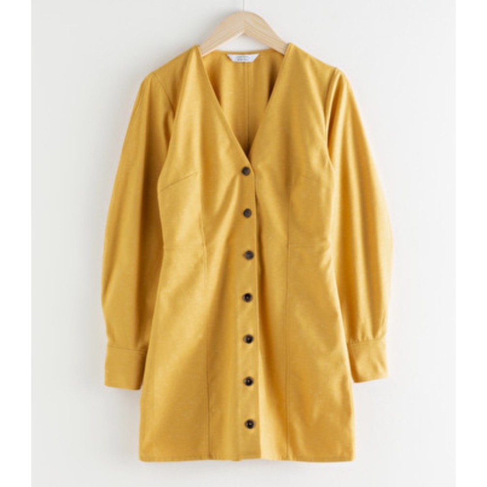 & Other Stories Tailored Puff Sleeve Mini Dress